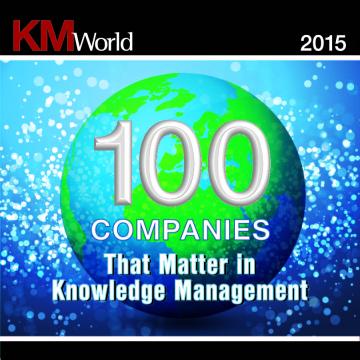 A picture of the KM World 100 logo